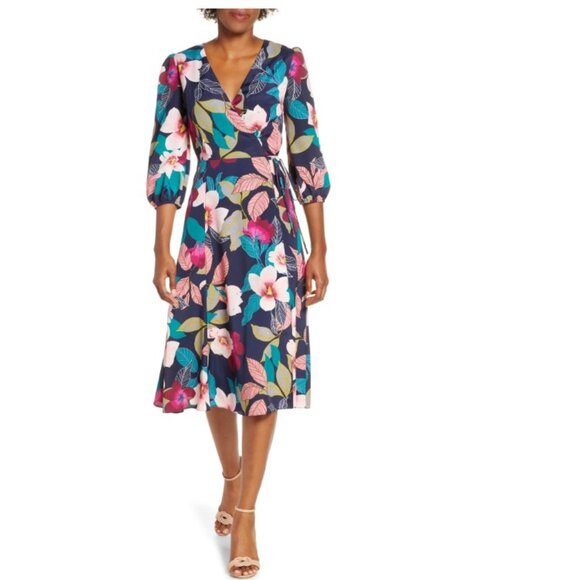 Eliza J Floral Midi Dress Eliza J Women's Floral-Embroidered Midi Dress  Macy's